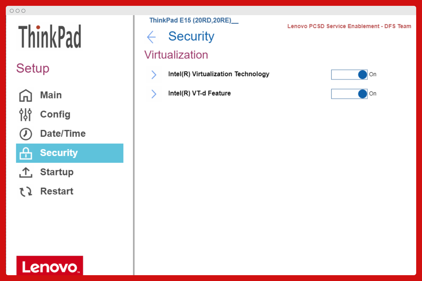 GUÍA BIOS 02 ThinkPad E15 (20RD 20RE)